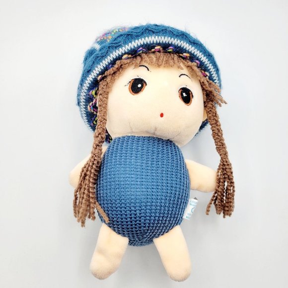 Lissi Puppe Kawaii Girl Soft Plush Anime Doll Knit Beanie Waffle Knit 10" - Picture 2 of 8